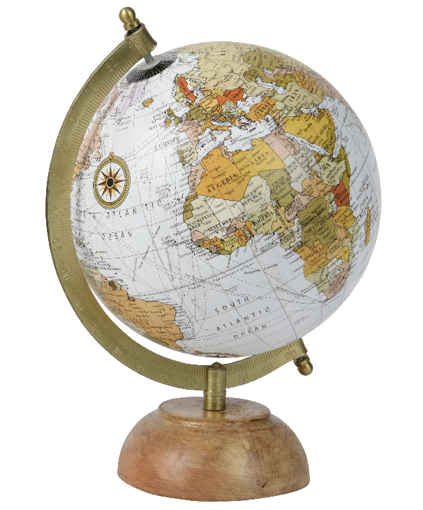 Mangowood Tabletop Globe - 9 inch - Light