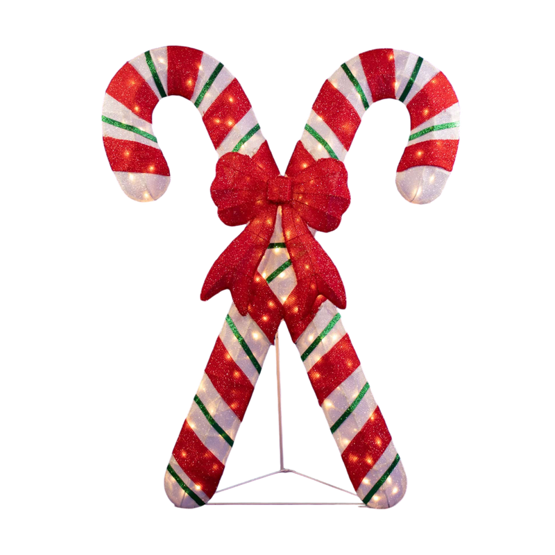 48 Inch Lighted Candy Cane Display