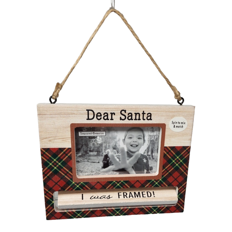 Spinning Frame Ornament - Dear Santa