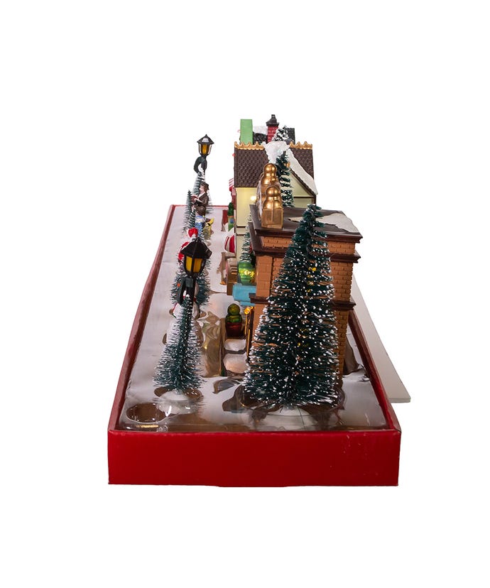 Battery-Operated LED Light-Up Christmas Village Set, 17-Pieces