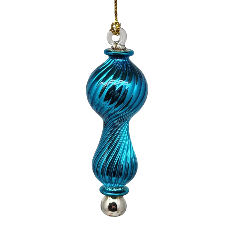 Shiny and Cute Egyptian Glass - Twisted Hourglass - Blue