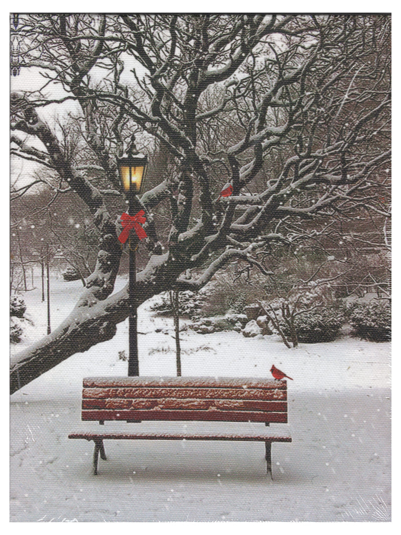 Lighted Canvas Print - Park Bench