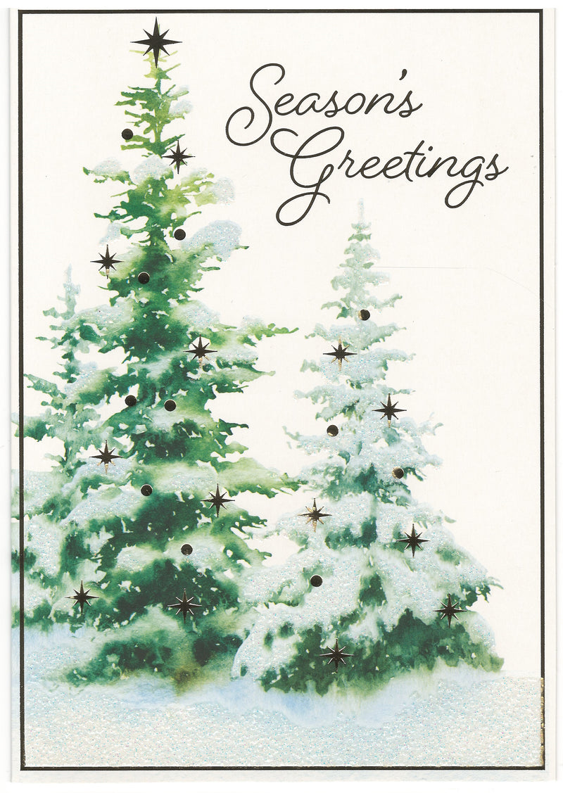 Luxury Boxed Cards - Set of 18 - Snow-Kissed Trees