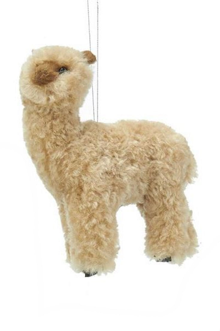 Alpaca Hanging Ornament - Tan - The Country Christmas Loft