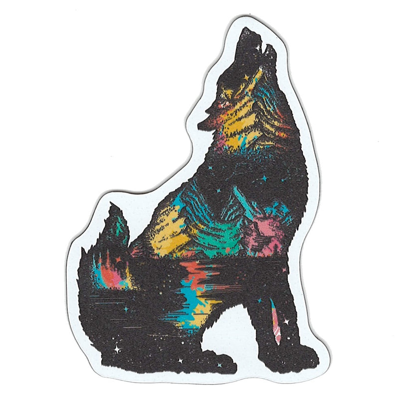 Small Flex Magnet - Colorful Howling Wolf