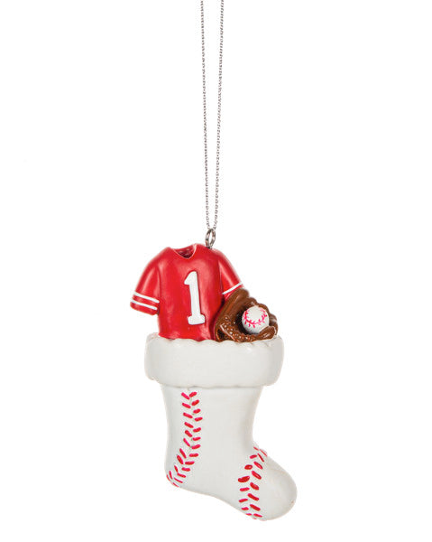 Stocking filled with Sports Ornament - Baseball