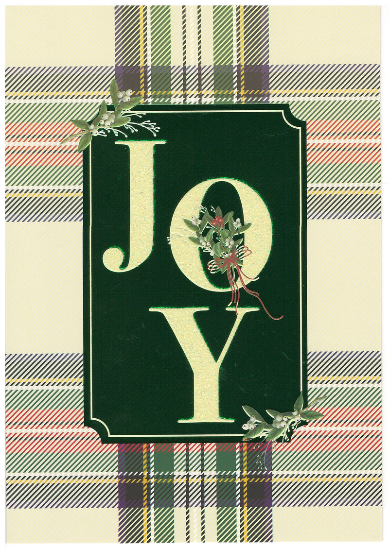 Luxury Boxed Cards - Set of 18 - Mistletoe Joy Plaid