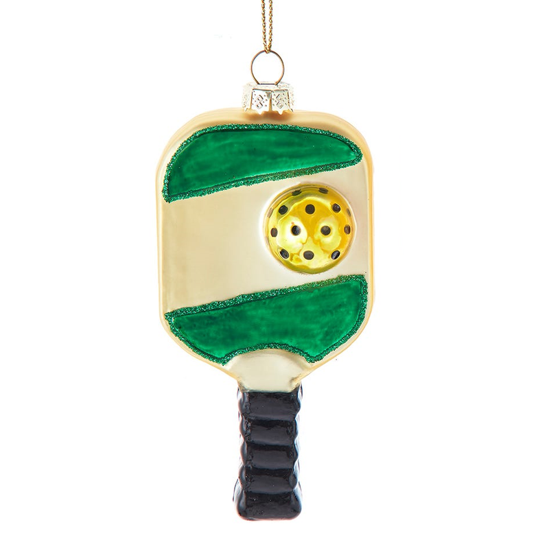 Glass Pickleball Ornament -