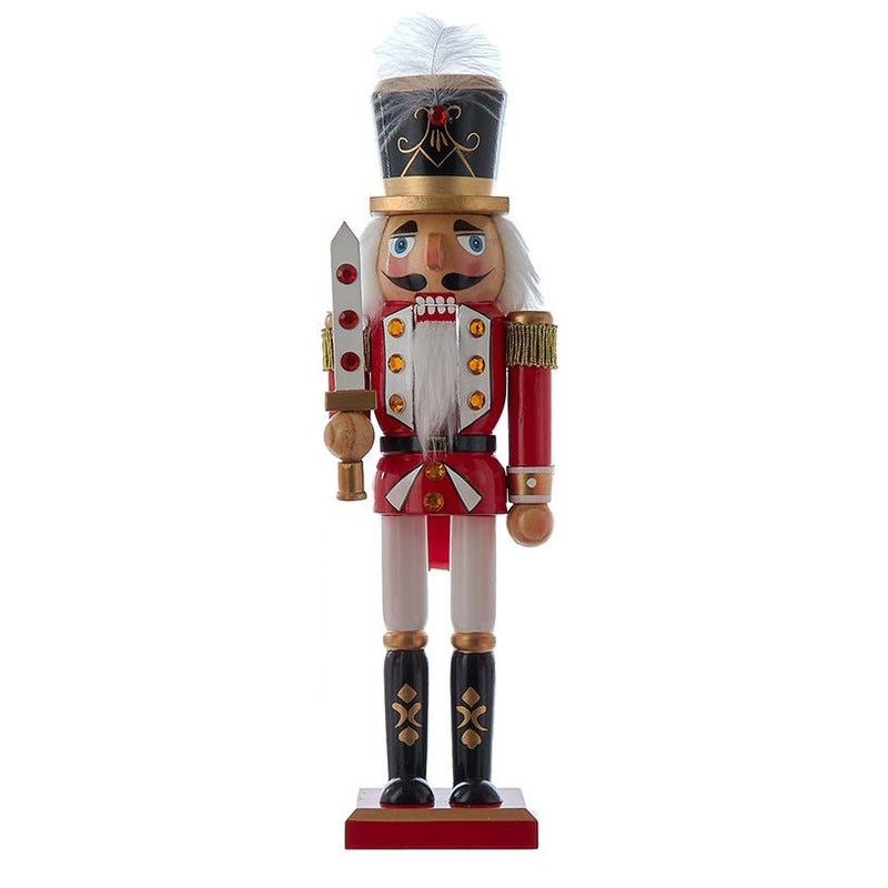 Red & White Nutcracker - 12 Inch - Sword