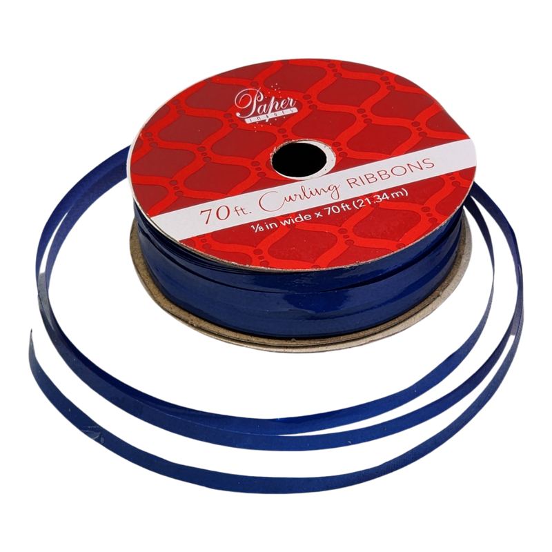 1/8 Inch Curling Ribbon - 70 Feet Long - Cobalt Blue