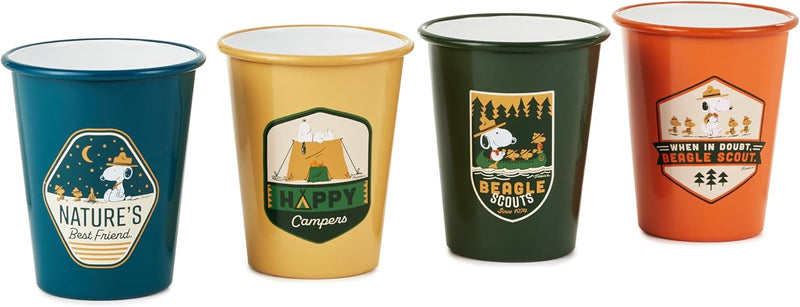 Beagle Scout Enamel Glasses - 4 Piece Set