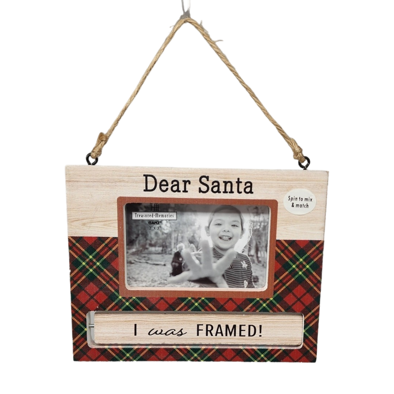 Spinning Frame Ornament - Dear Santa