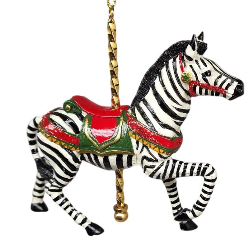 Resin Carousel Assortment Ornament - Zebra