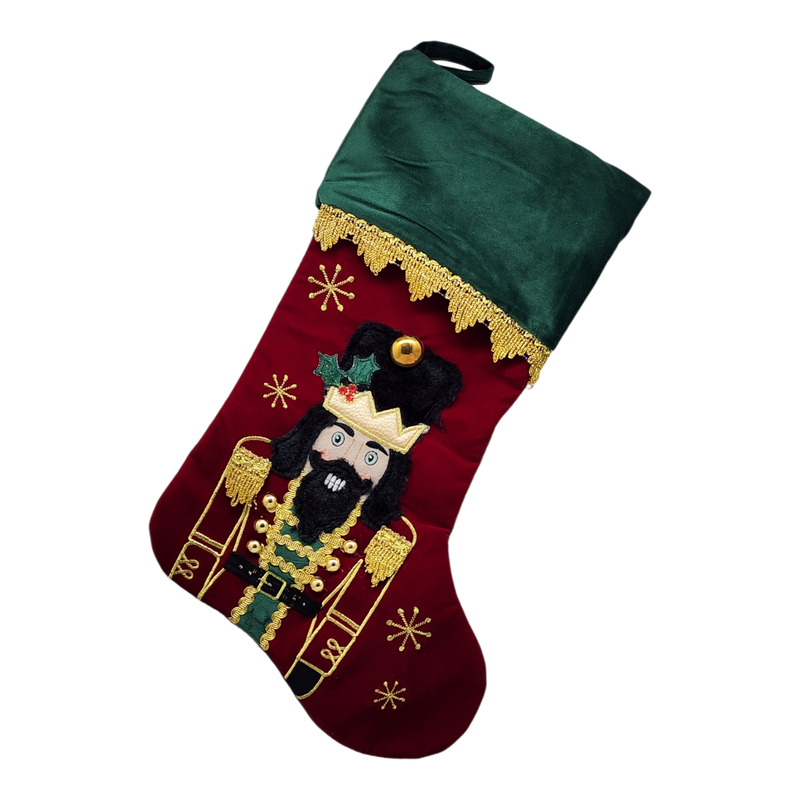 Embroidered Nutcracker Stocking - 18 inch -