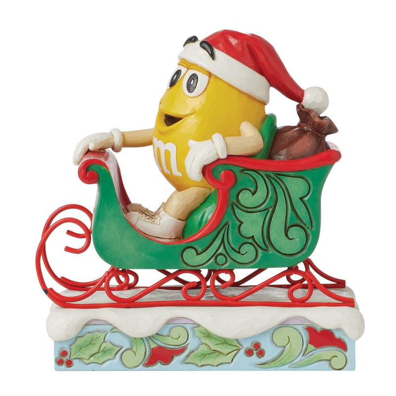 M&M'S Yellow Charact in Sleigh Figurine