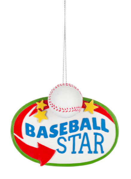 Sports Star Ornament - Baseball