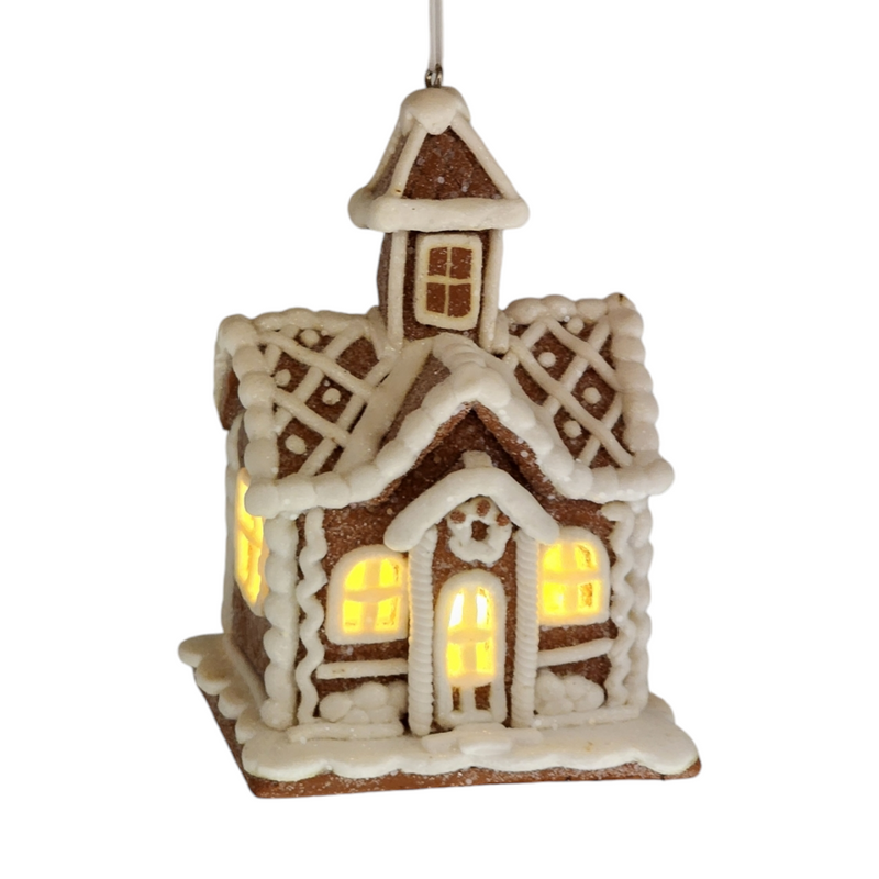 Lighted Gingerbread House Ornament - Cupola