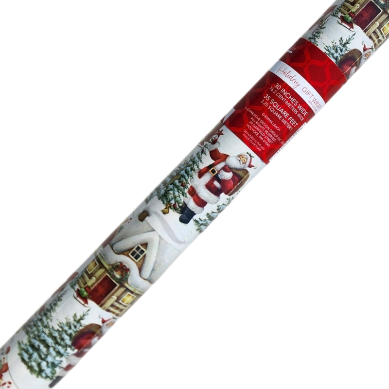 Holiday Roll Wrap - 30" x 168" - Santa's Winter Wonderland