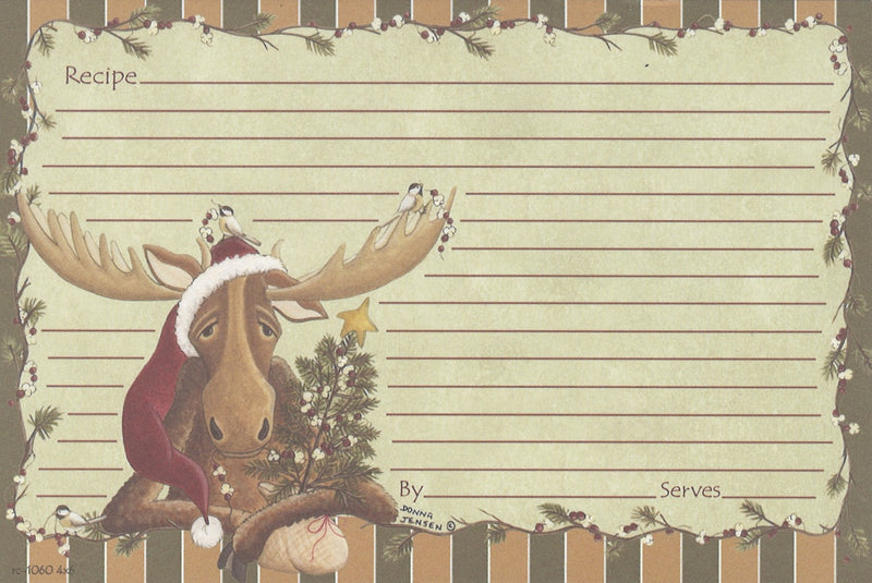 Recipe Cards - 4x6 - Lazy Christmas Moose