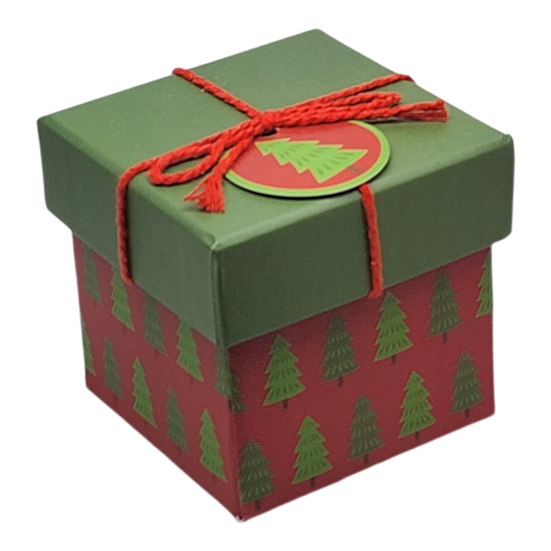 Gift Box Cube for Gift Cards - 3" x 3" -  Trees