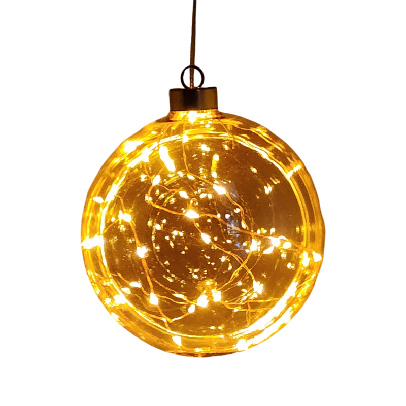 Micro LED Lighted Ball Ornament - Warm White - Copper Wire