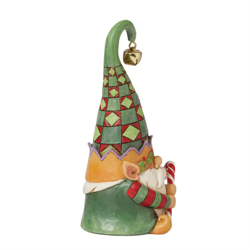 Gnome Elf Hold Candy Cane Figurine