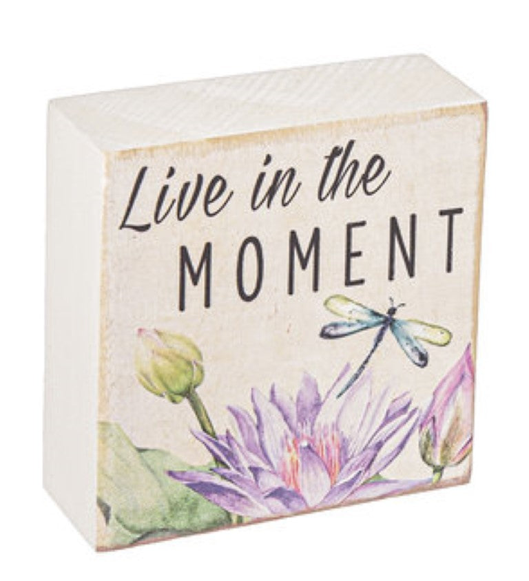 Watercolor Lilies Sign  Block -