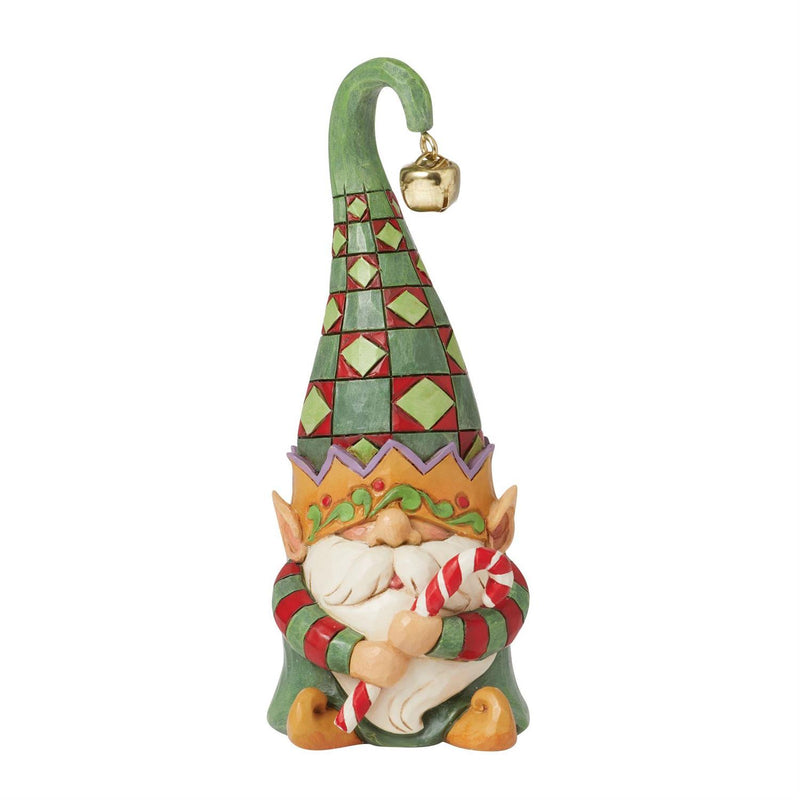 Gnome Elf Hold Candy Cane Figurine