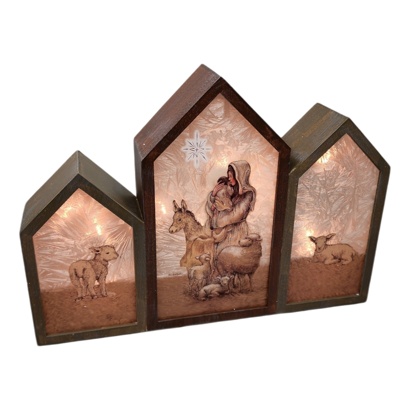 Madonna And Child Panel Lamp - Natural