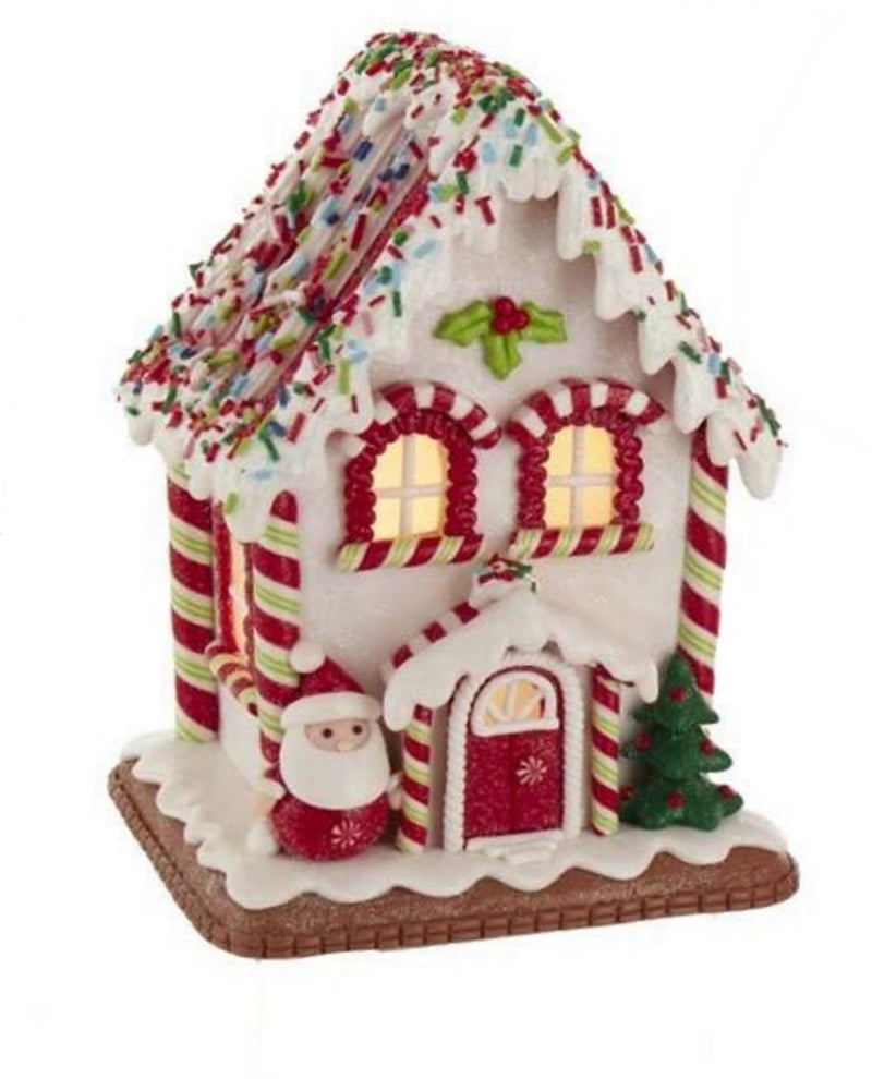 Holiday Gingerbread LED House - Santa in front