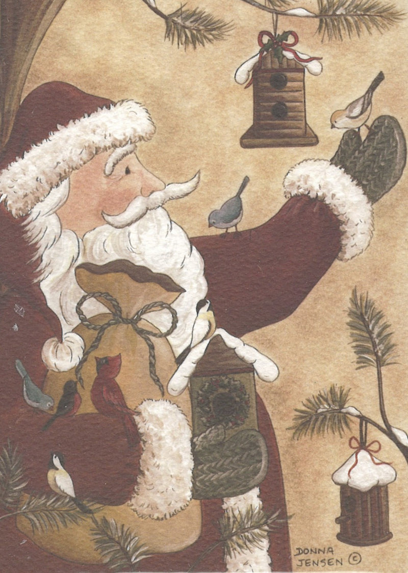 6 Notecards & Envelopes Set - Santa's Feathered Friends