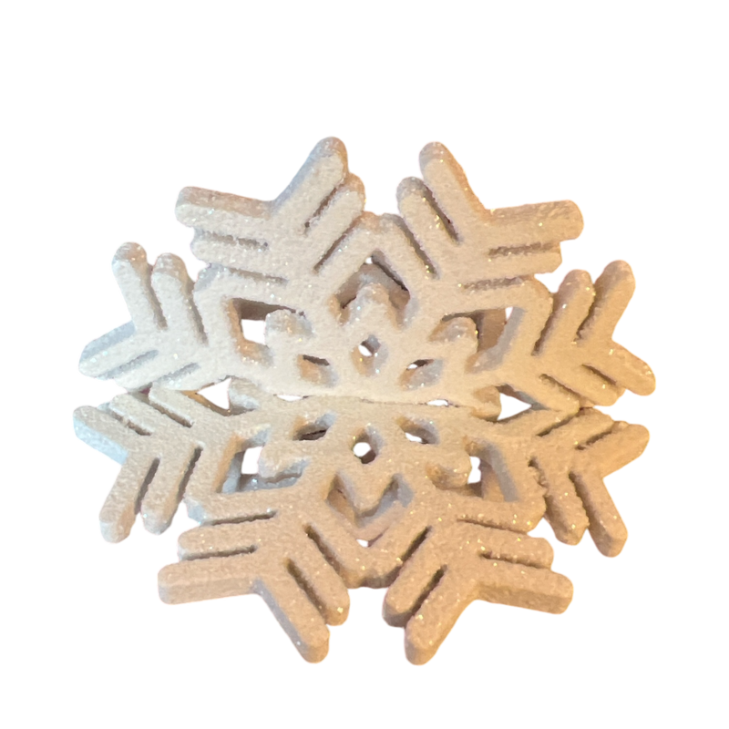 Sparkling Wood Snowflakes Small