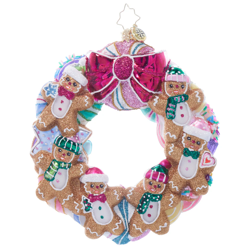 Sugar-plum Dancing Dreams Wreath - Glass Ornament