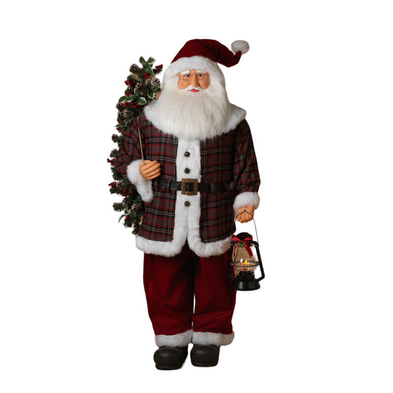 Vintage rustic woodland Santa w/ lantern popular