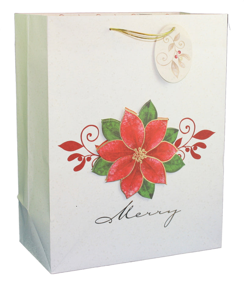 Paper Images Handmade Gift Bag - Poinsettia Large