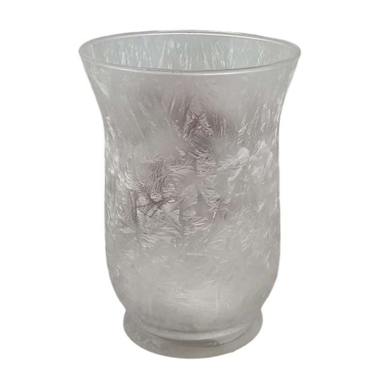 Frosted Glass Cardinal Design Hurricane Candle Holder