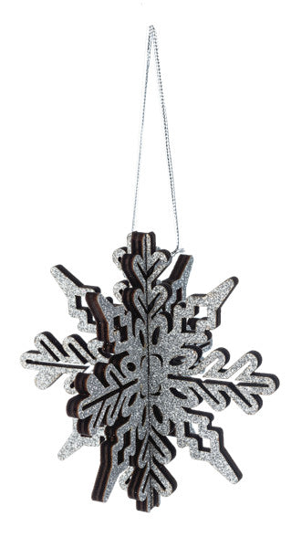 Wooden Snowflake Ornament -