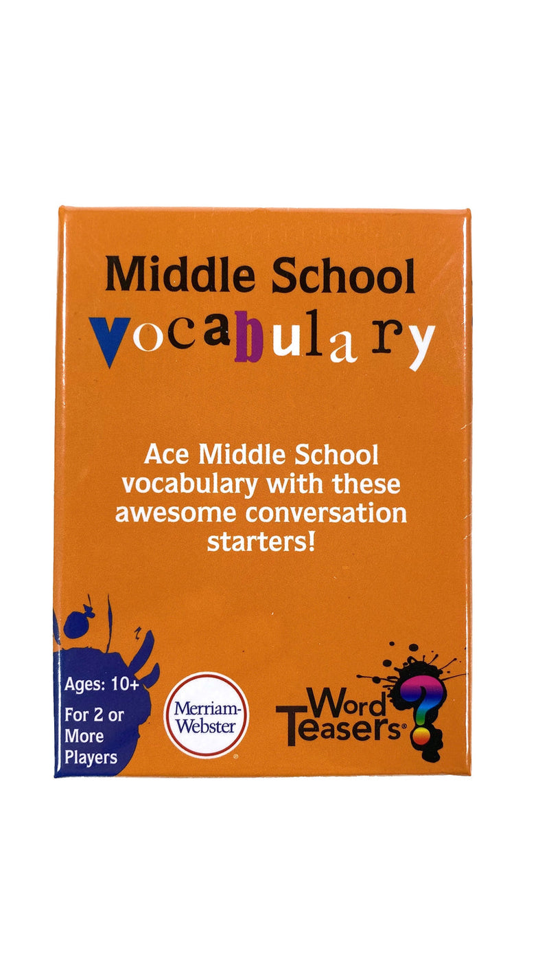 Middle School Vocabulary - Word Teaser Card Game