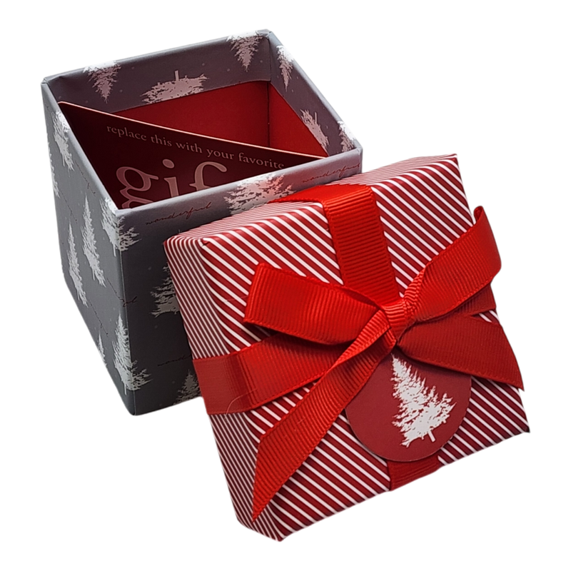 Gift Box Cube for Gift Cards - 3" x 3" - Greyscale Trees