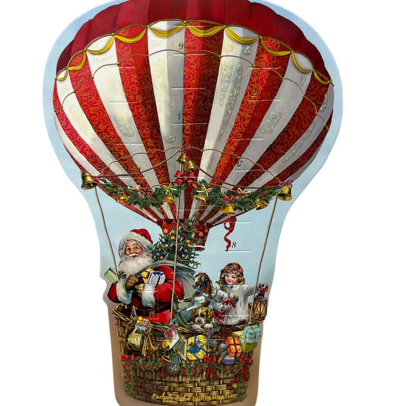 Diecut Hot Air Balloon  Advent Card With Envelope