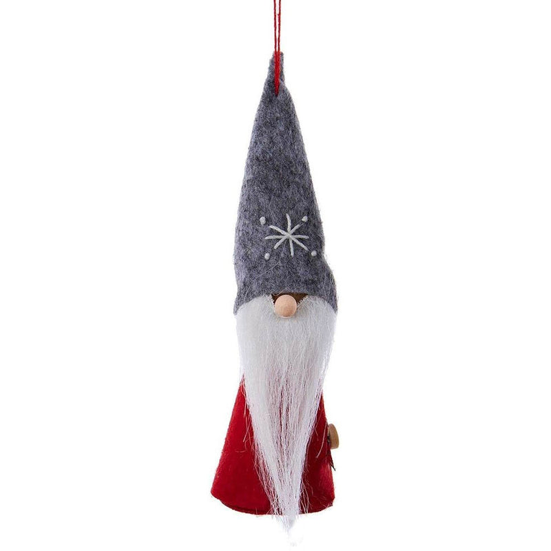 Wood and Felt Gnome 6 Inch Ornament -