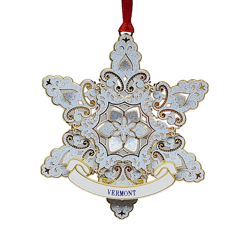 Sparkling Snowflake Collectible Brass Ornament