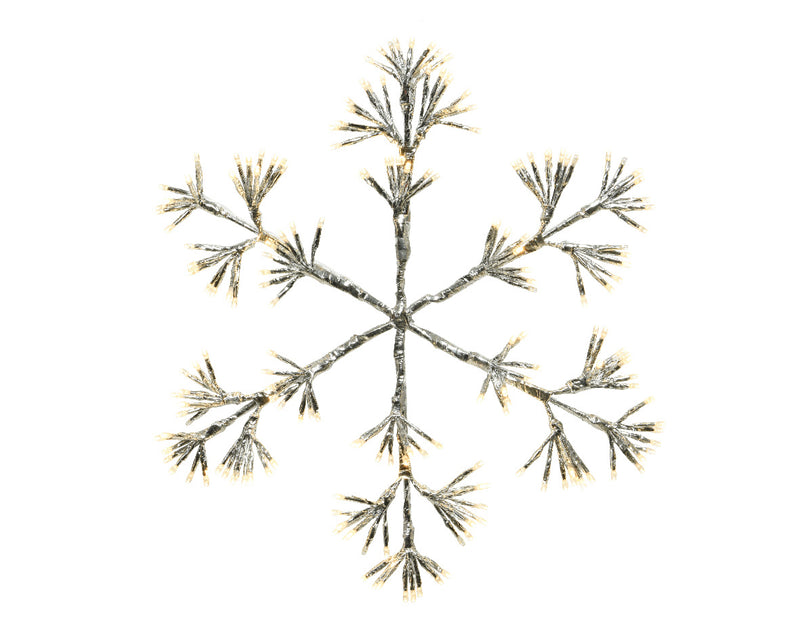 30 Inch LED Metal Frame Snowflake - Warm White