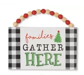 Wood Holiday Hanging Sign -