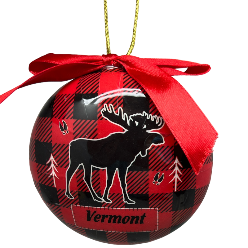 Moose Plaid 3" Ball Ornament