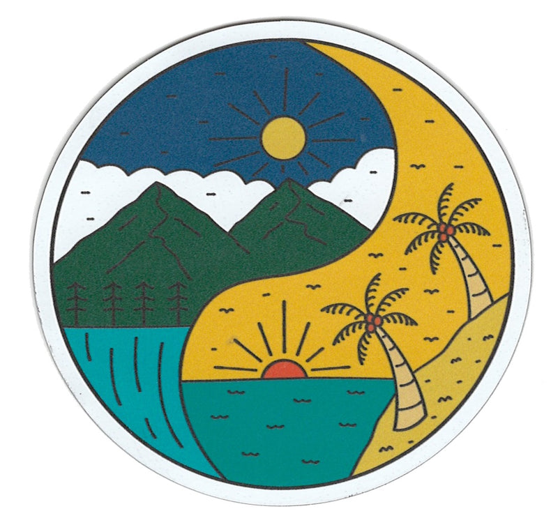 Small Flex Magnet - Yin Yang - Beach and Mountains