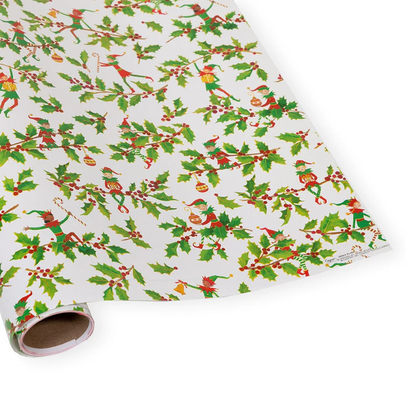 Jingle Elves Gift Wrap - One 30" x 8' Roll