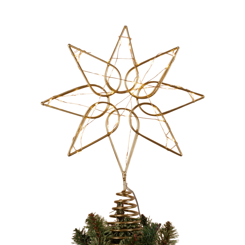 Gold Octagram Star - Tree Topper - 13 Inch