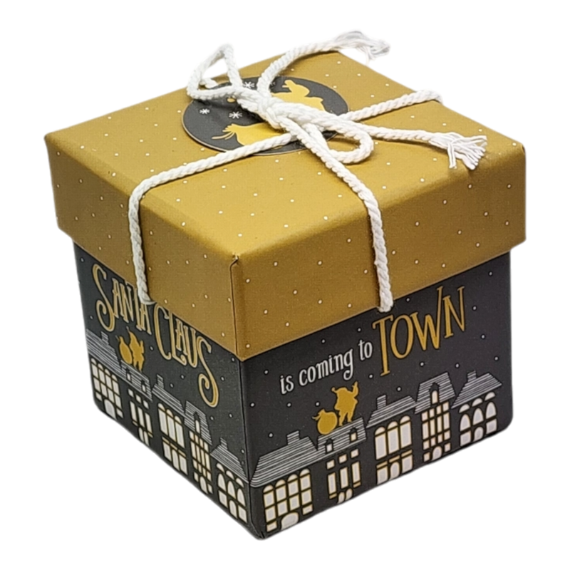 Gift Box Cube for Gift Cards - 3" x 3" - Santa Claus is Coming to Town