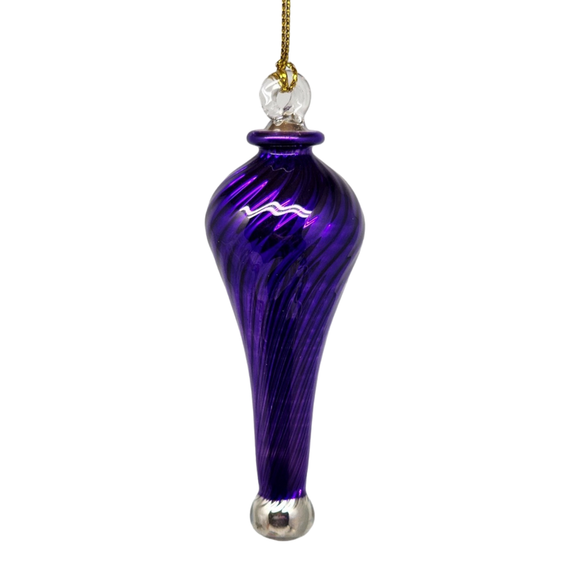 Shiny and Cute Egyptian Glass - Stretched Teardrop - Purple